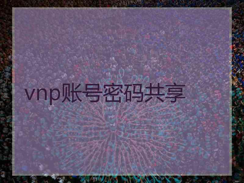 vnp账号密码共享