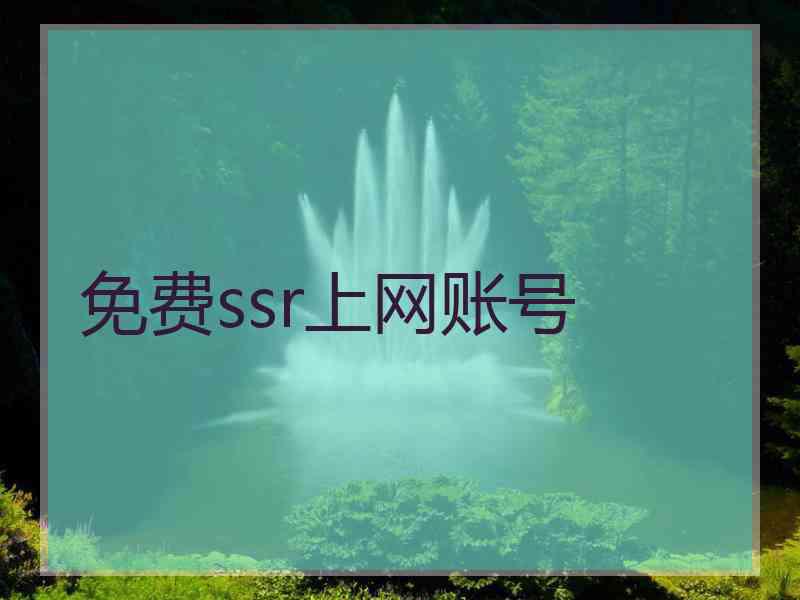 免费ssr上网账号