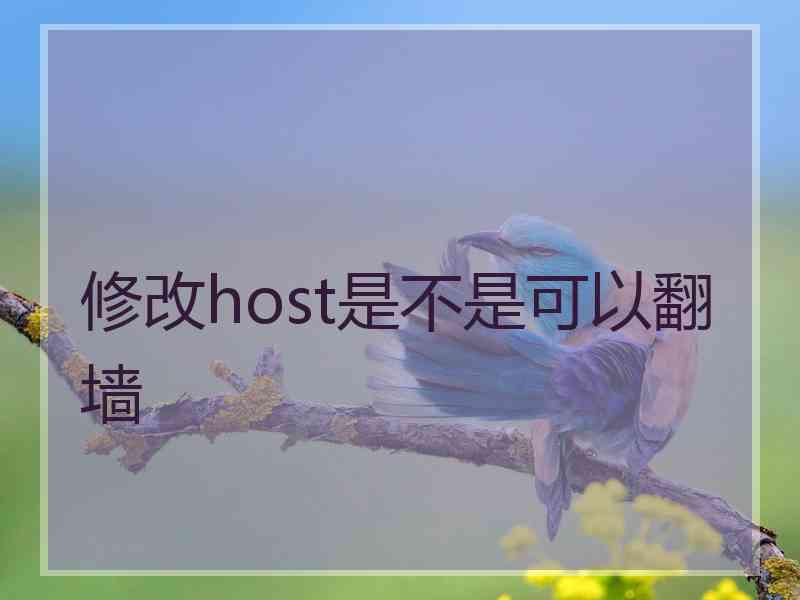 修改host是不是可以翻墙